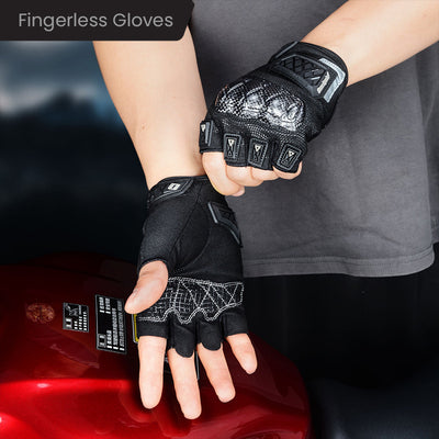 Motorcycle Carbon Fiber Fingerless Gloves