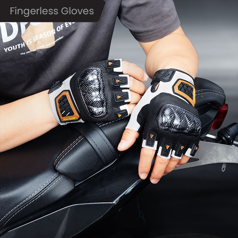 Motorcycle Carbon Fiber Fingerless Gloves