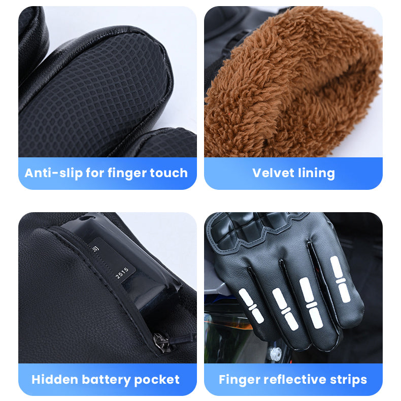 Motocycle Electric Heated Gloves Touch Screen Friendly Winter