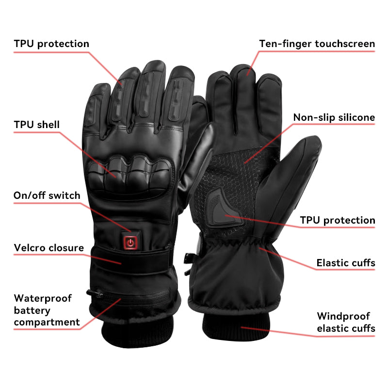 Motocycle Electric Heated Gloves Touch Screen Friendly Winter