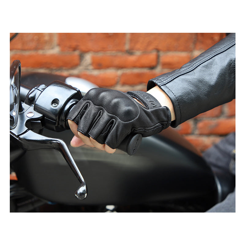 Anti-Fall Cushioning Leather Fingerless Gloves