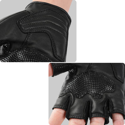 Anti-Fall Cushioning Leather Fingerless Gloves