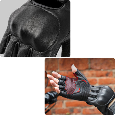 Anti-Fall Cushioning Leather Fingerless Gloves