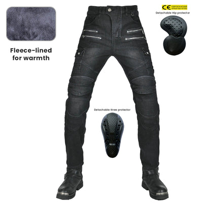 Fierce 4 Men Motorcycle Winter Plus Velvet Jeans