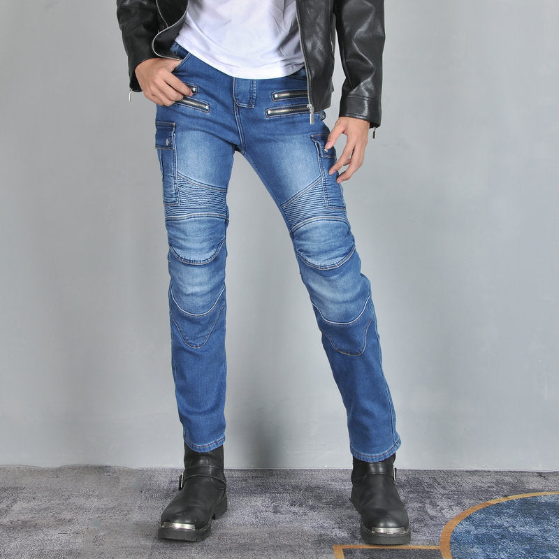 Fierce 4 Men Motorcycle Winter Plus Velvet Jeans