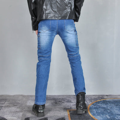 Fierce 4 Men Motorcycle Winter Plus Velvet Jeans