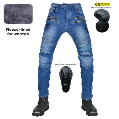 Fierce 4 Men Motorcycle Winter Plus Velvet Jeans