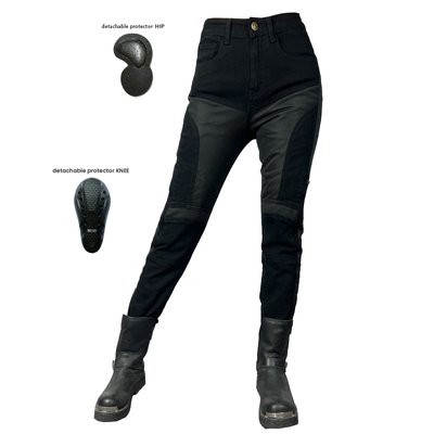 Women Summer Motorcycle Racing Slim Fit Meshed Jeans