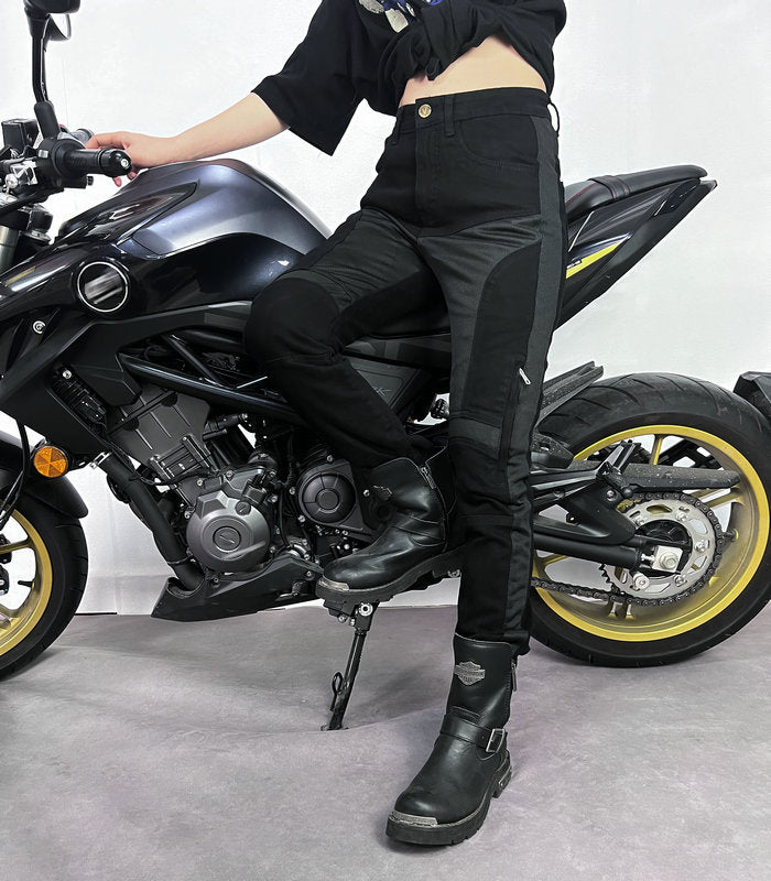 Women Summer Motorcycle Racing Slim Fit Meshed Jeans