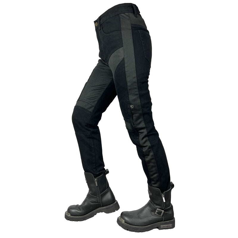 Women Summer Motorcycle Racing Slim Fit Meshed Jeans