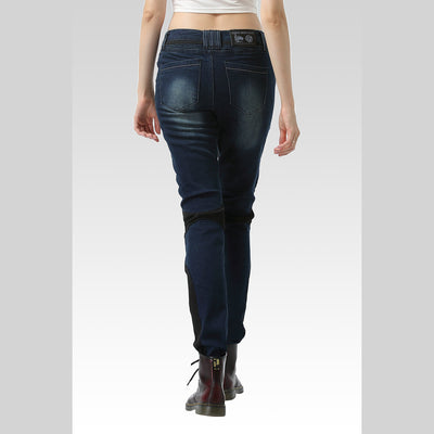 Women Slim Fit Summer Motorcycle Meshed Jeans