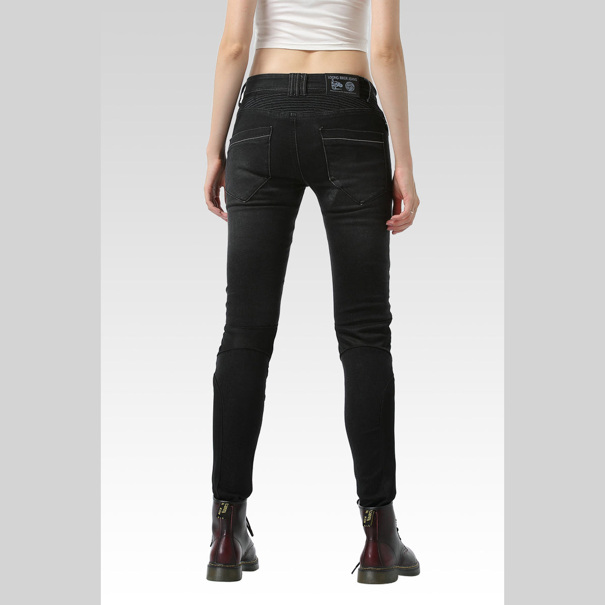 Women Slim Fit Summer Motorcycle Meshed Jeans