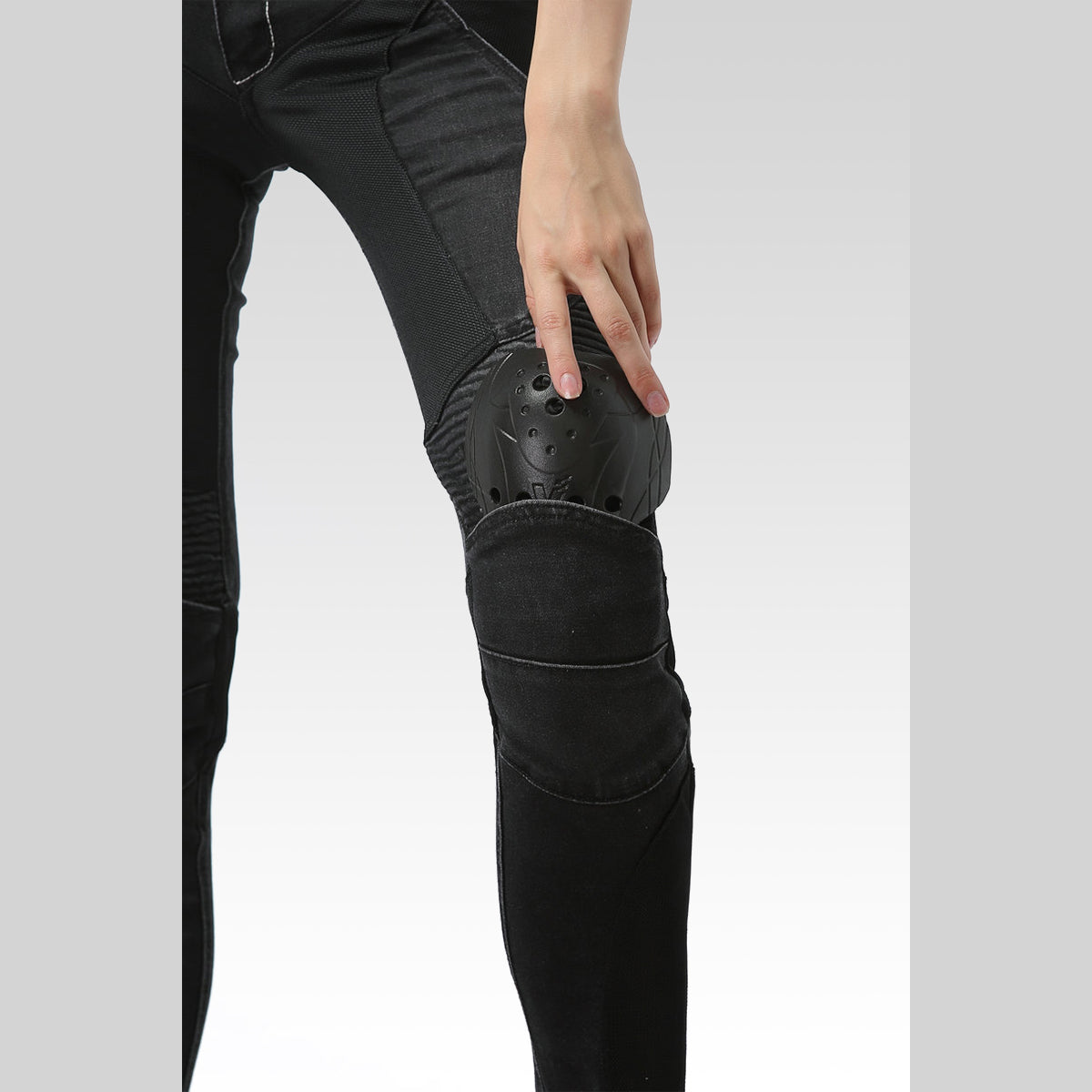 Women Slim Fit Summer Motorcycle Meshed Jeans