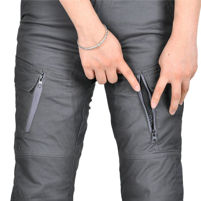 Gray K-10 Women Motorcycle High Waist Overalls Anti-fall Pants