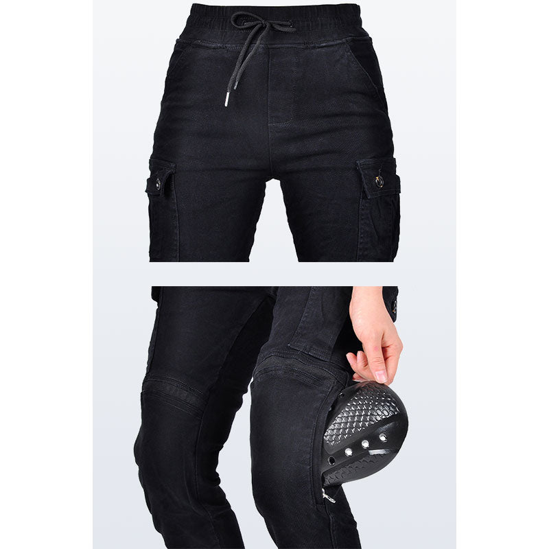 Women Motorcycle Kevlar K-6 Casual Tighten Legs Riding Pants