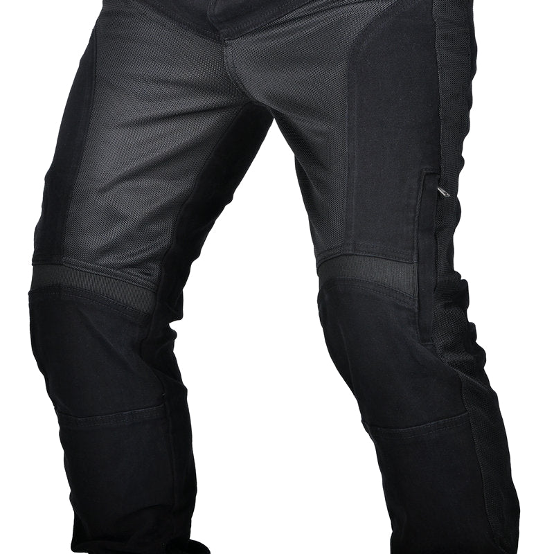 Men Summer Motorcycle Racing Slim Fit Meshed Jeans