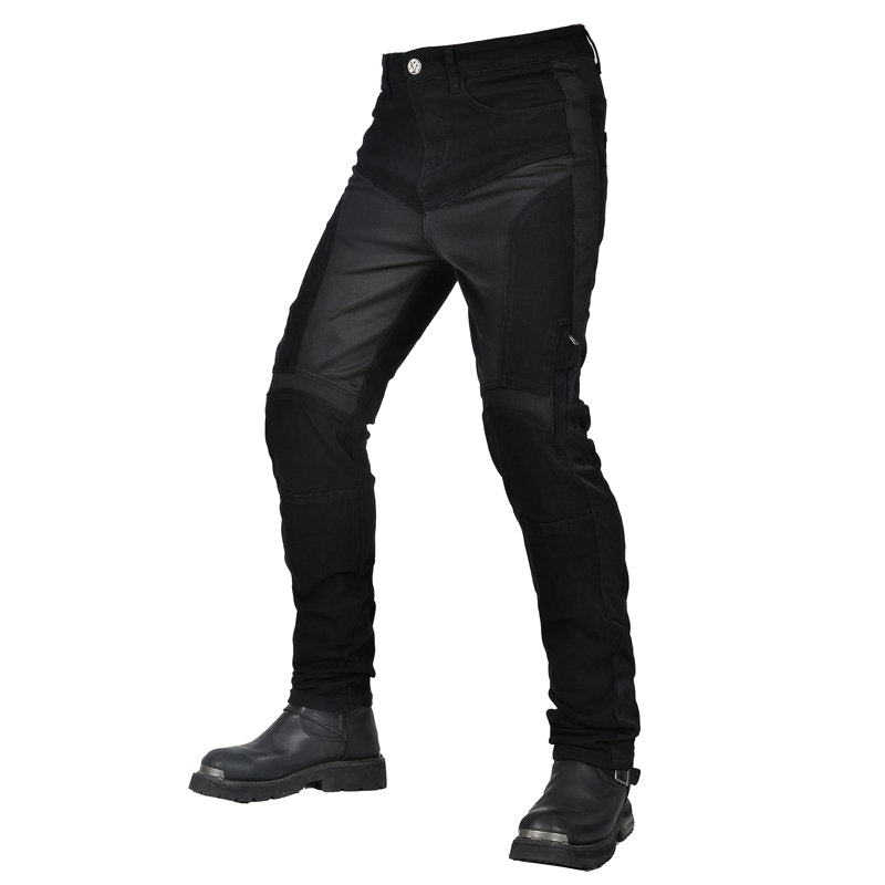 Men Summer Motorcycle Racing Slim Fit Meshed Jeans