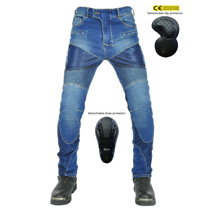 Retro Motorcycle Meshed Off-Road Racing Jeans