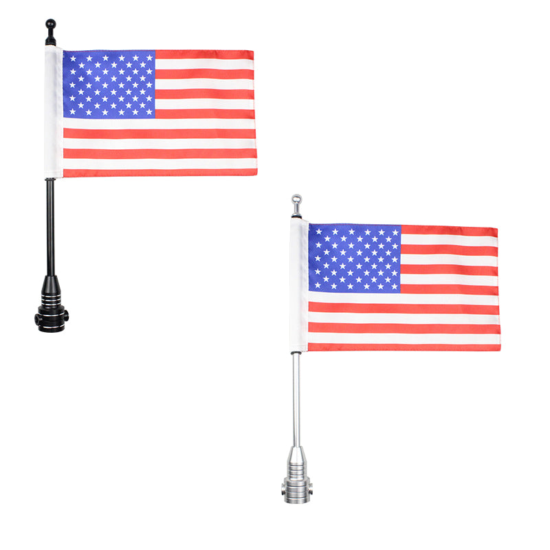 Small America Flag and Flagpole Mount Motorcycle Decoration