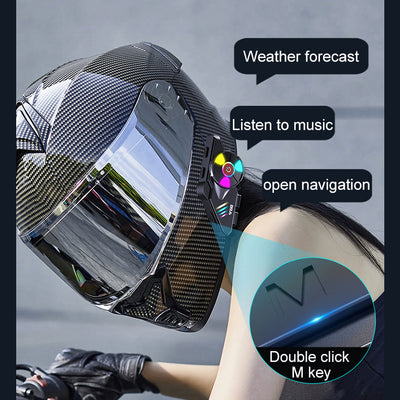 Motorcycle Helmet Bluetooth Headset with RGB Lights