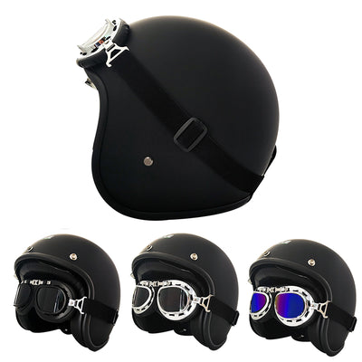 Motorcycle Open Face Helmet DOT Standard Double D Buckle