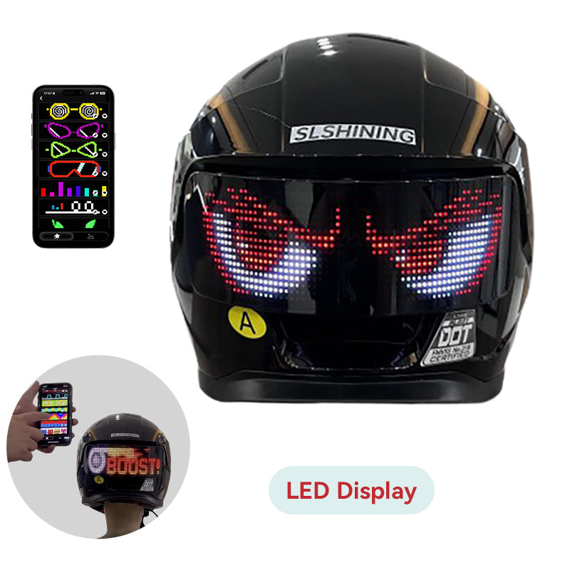 LED Display All-Season Motorcycle Modular Helmet