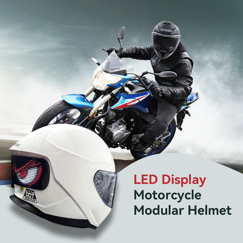 LED Display All-Season Motorcycle Modular Helmet