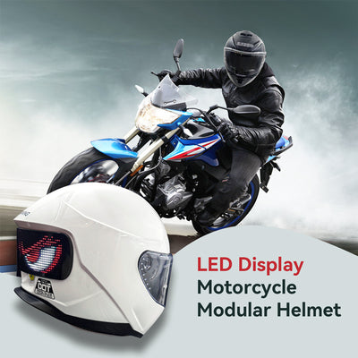 LED Display All-Season Motorcycle Modular Helmet