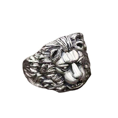 S925 Silver Lion Head Ring