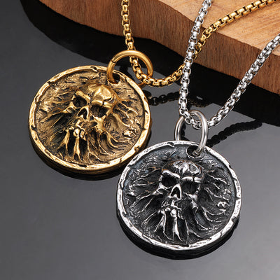 Embossed 3D Skull Pendant