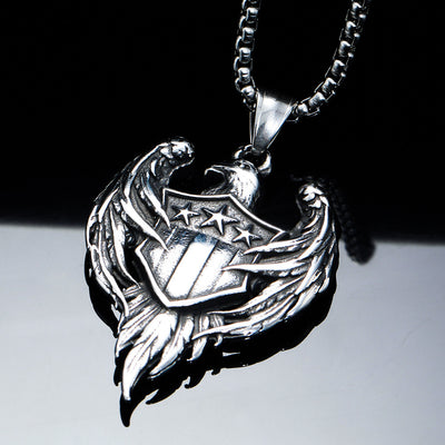 Winged Eagle Military Badge Pendant