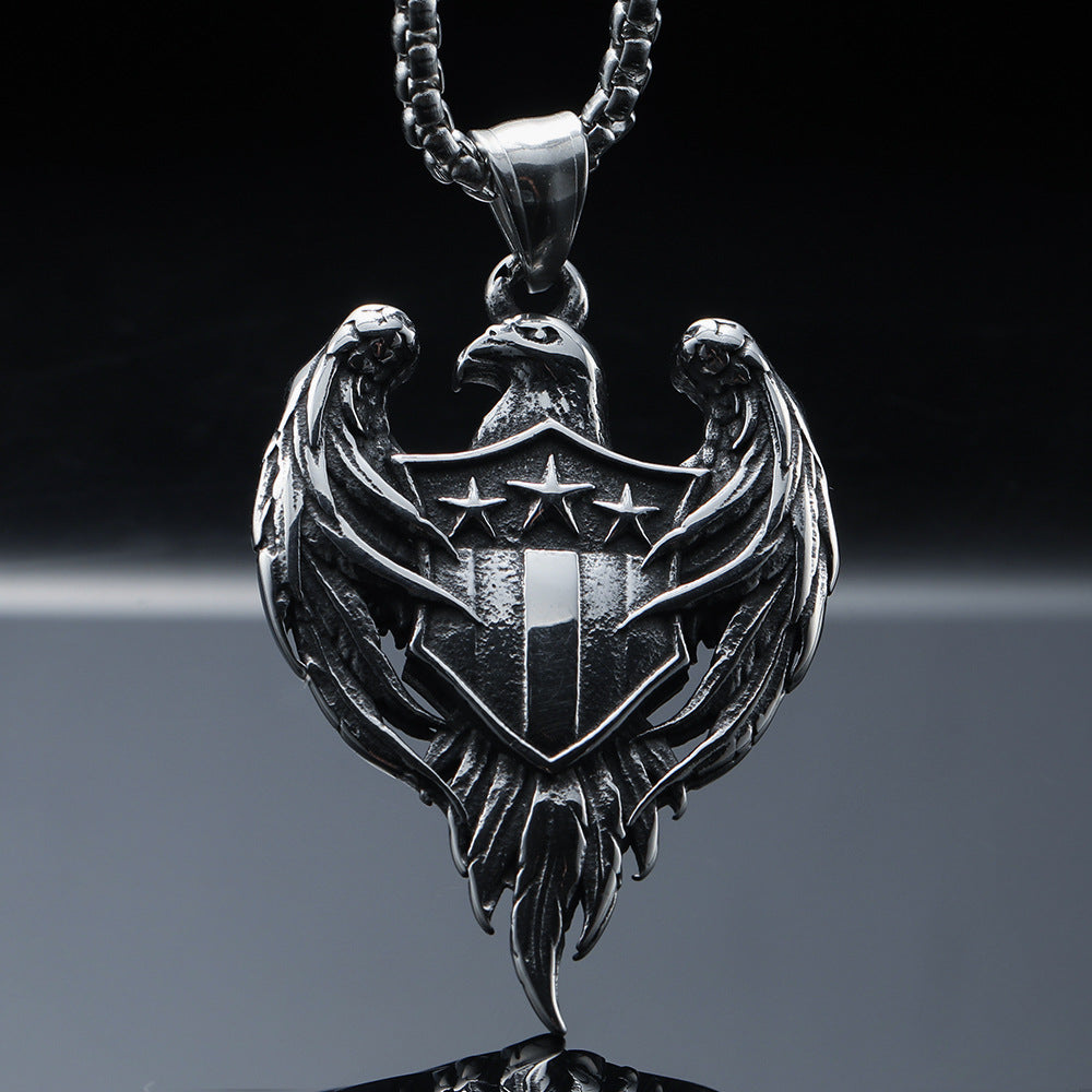 Winged Eagle Military Badge Pendant