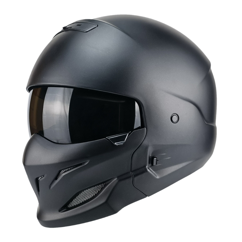 Warrior Black Retro Combination Helmet – Biker Forward