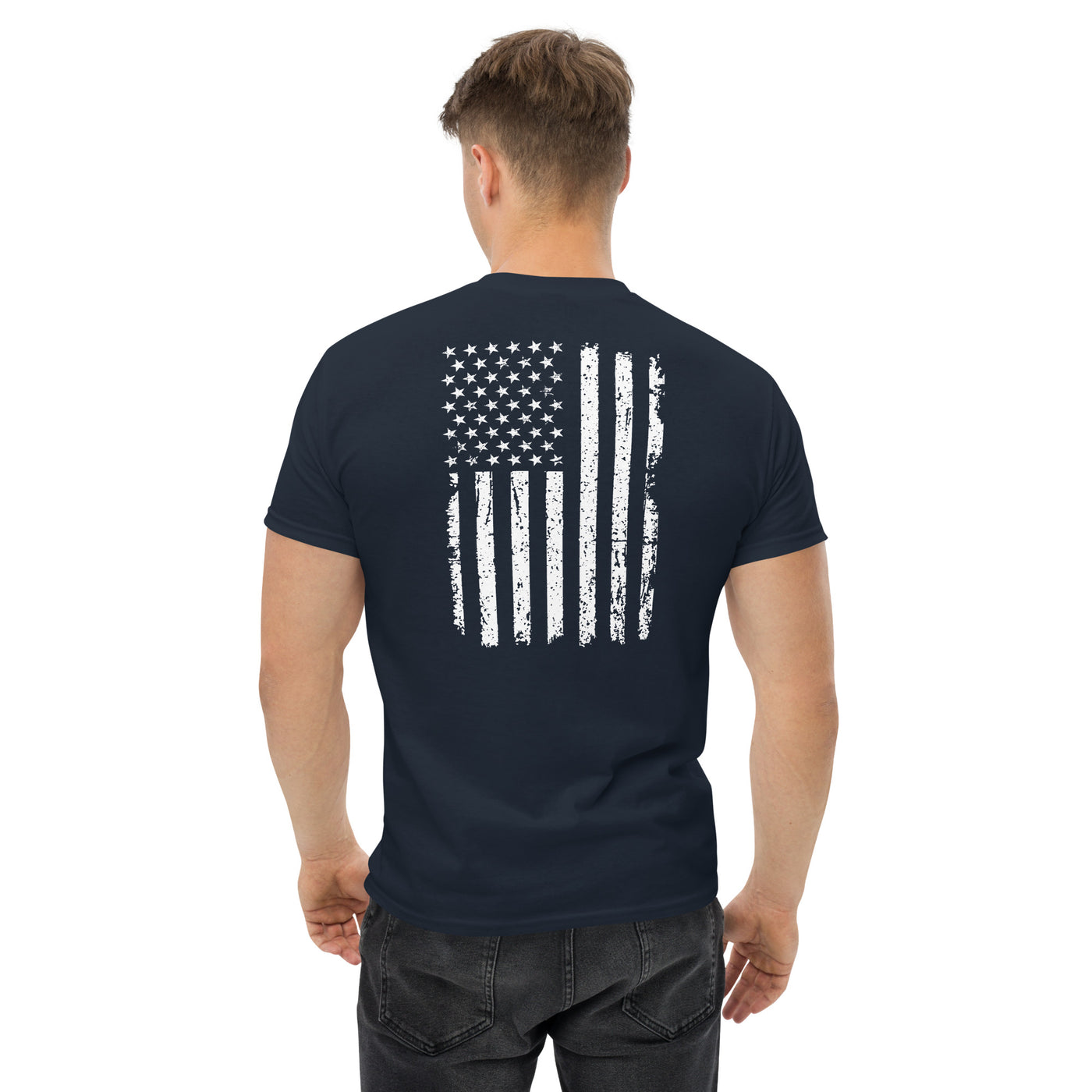 Men's Distressed American Flag Tees