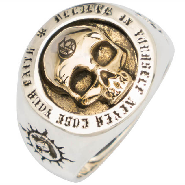 925 Silver Skull Ring Punk Open Ring