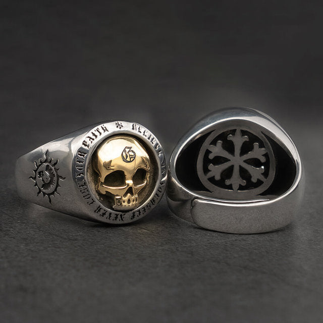 925 Silver Skull Ring Punk Open Ring