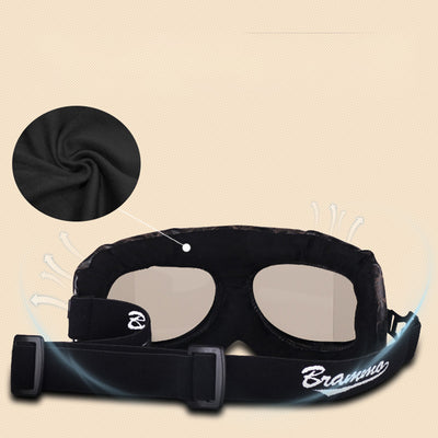 Biker Retro Motorcycle Goggles with Adjustable Strap