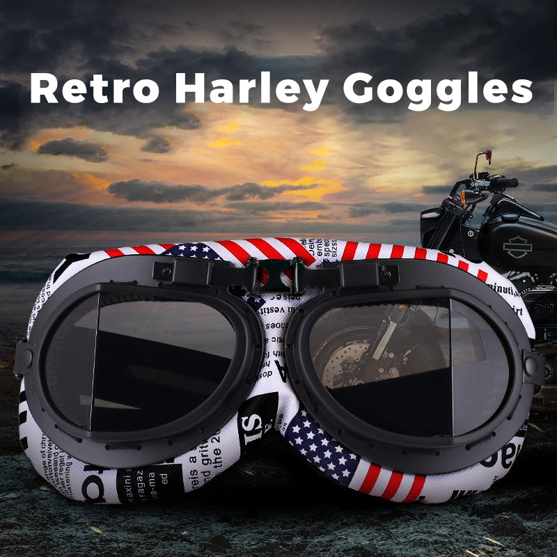 Biker Retro Motorcycle Goggles with Adjustable Strap