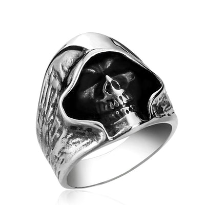 Grim Reaper Skull Biker Ring