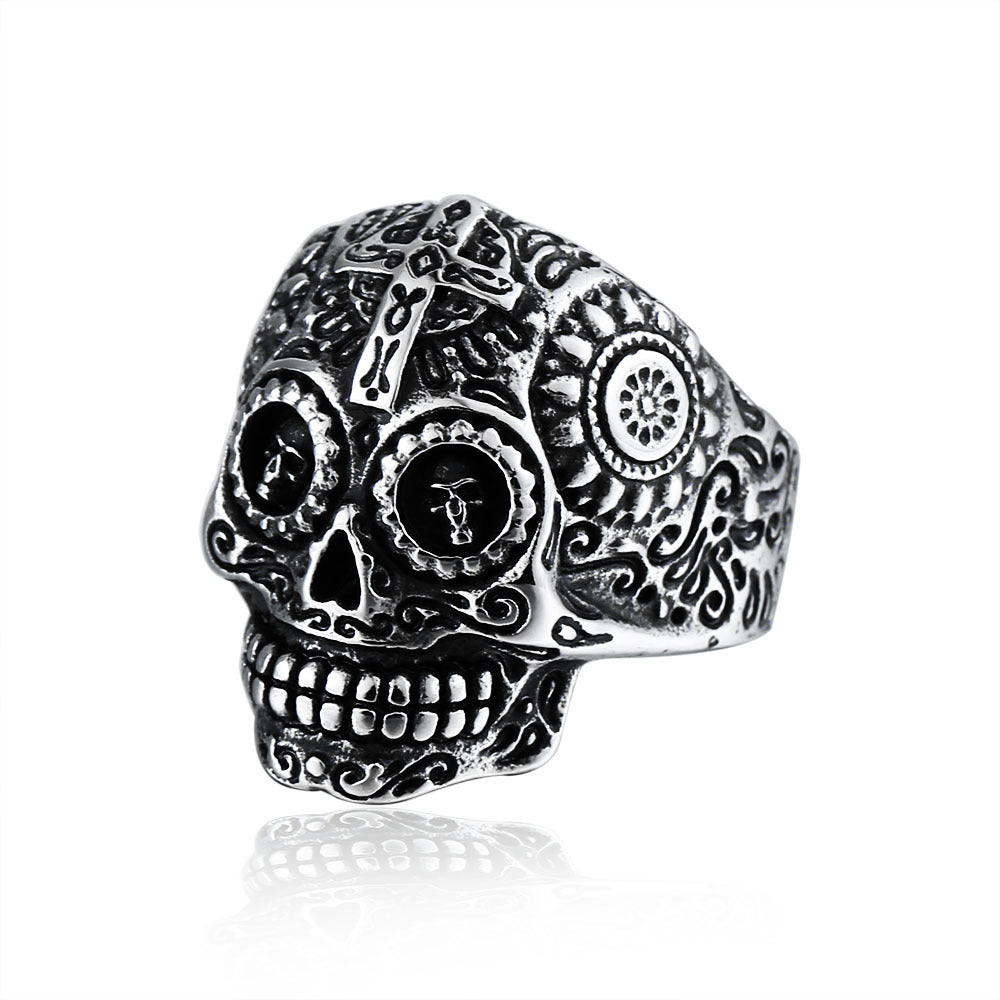 Sugar Skull Ring - Stainless Steel