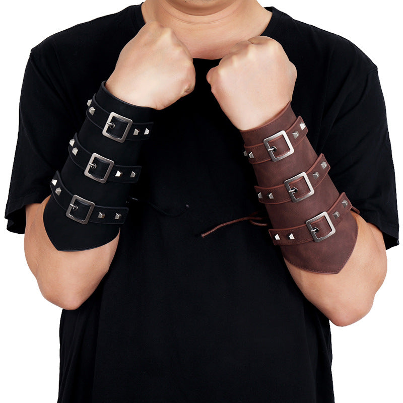 Motorcycle Rider Leather Arm Guard
