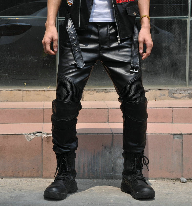 Motorcycle Leather Pants With Protection Gear