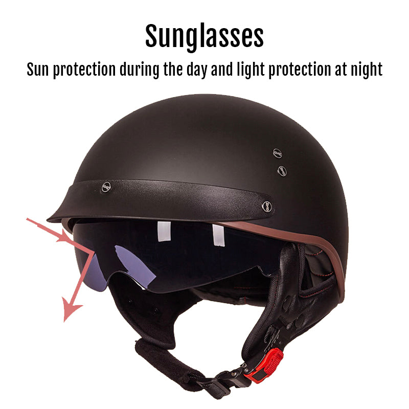 Crazy Rider Motorcycle Half Face Helmet With Sunshield