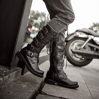 Punk Motorcycle Cruiser Boots