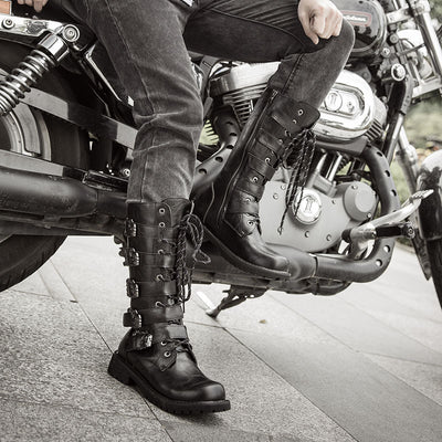 Punk Motorcycle Cruiser Boots