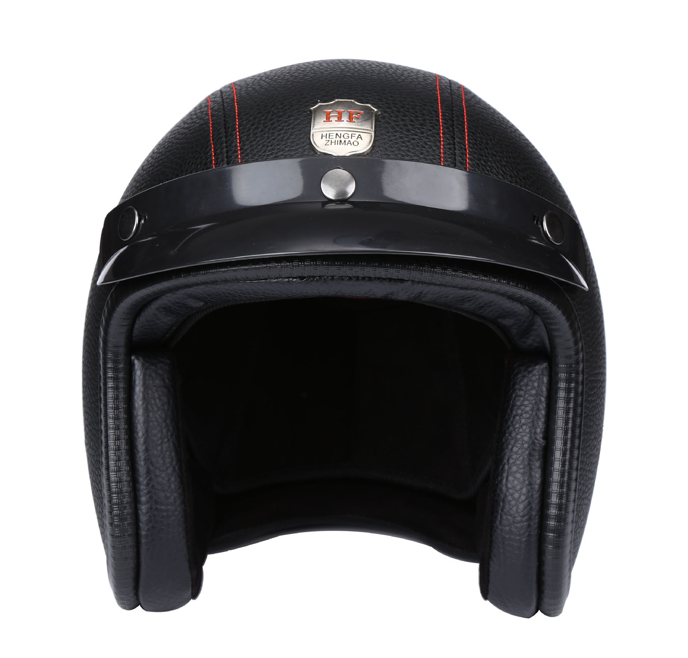 Vintage Harley 3/4 Open Face Helmet - Black Leather