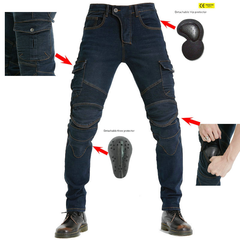 LB1 Motorcycle Riding Jeans with CE Certified Knee Hip Armor Protector ...