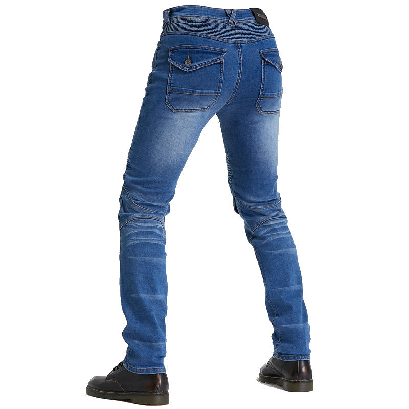 Motorcycle Riding PK718 Jeans With Protection Gear -Blue