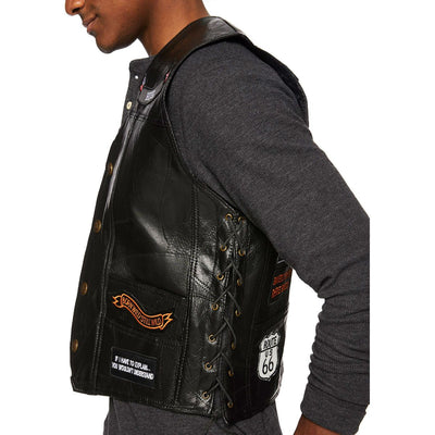 Mens Live To Ride Leather Vest