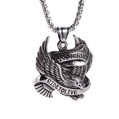 Live To Ride Eagle Pendant